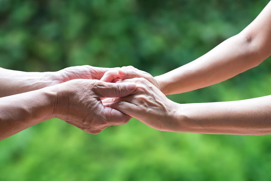 Holding hands